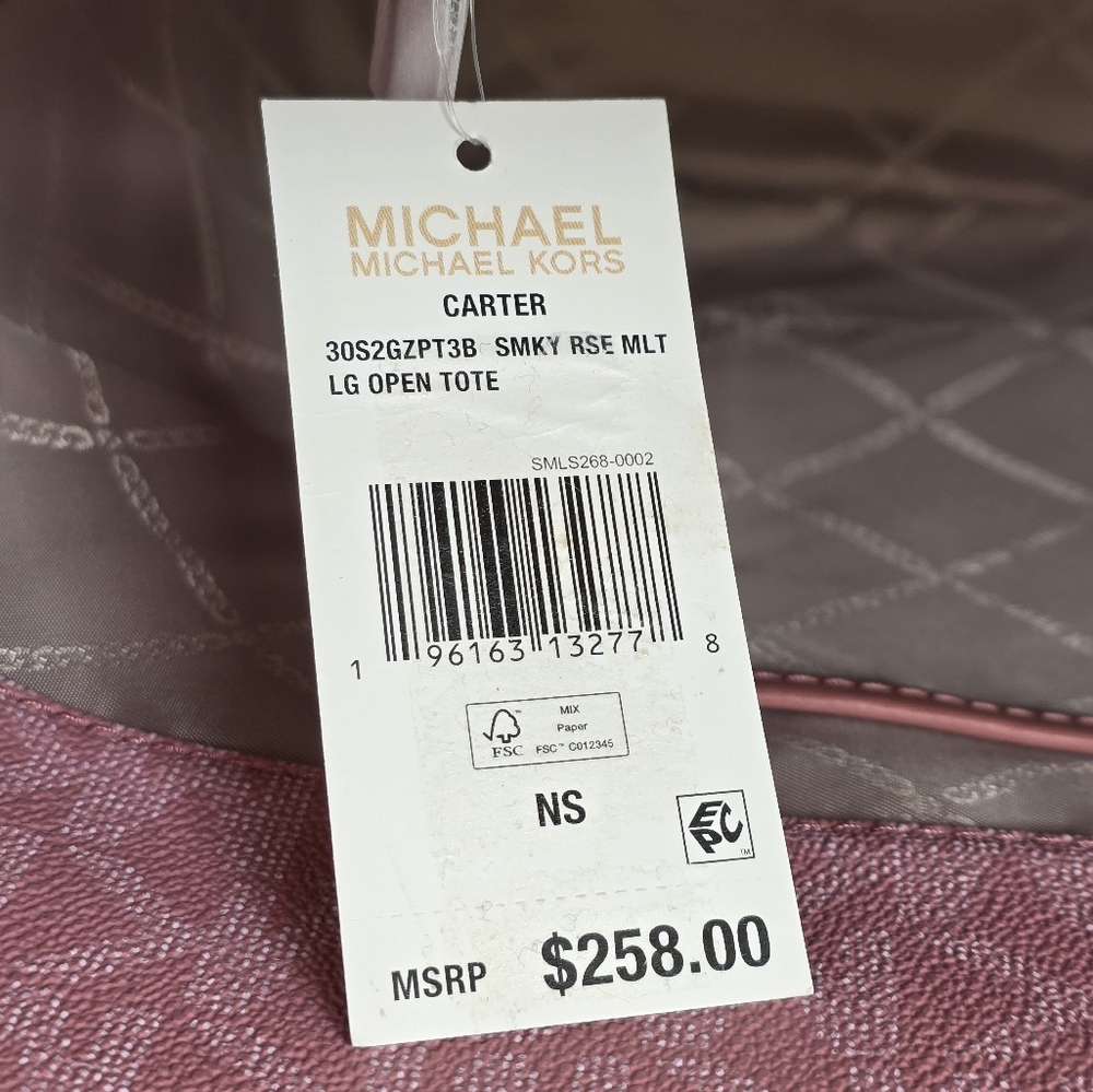 Michael Kors Carter Color-Block Pink Tote SET - Picture 7 of 13